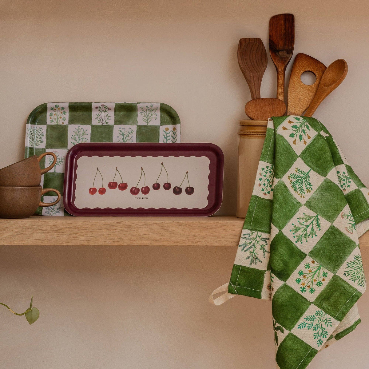 Organic Cotton Tea Towel - 15th Century Herb Illustrations