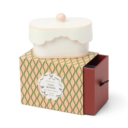 Cherie 5.5oz Ceramic Dish Candle - Pink - Yuzu Woods