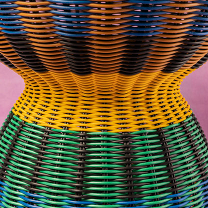 Accent Table in Blue &amp; Yellow