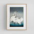 Snowy Herons Art Print 