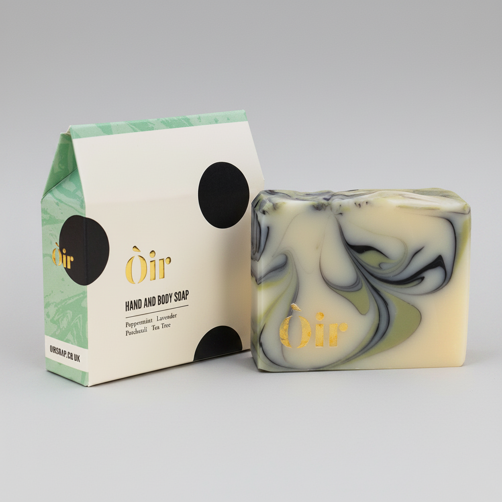 Peppermint, lavender, patchouli, tea tree soap
