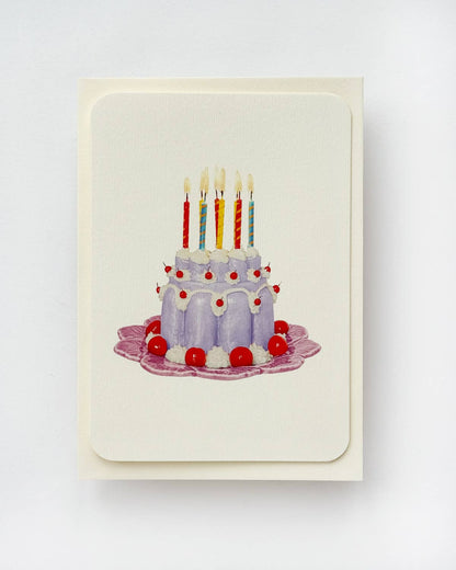 Lavender Cream Blancmange Greeting Card | Birthday Card