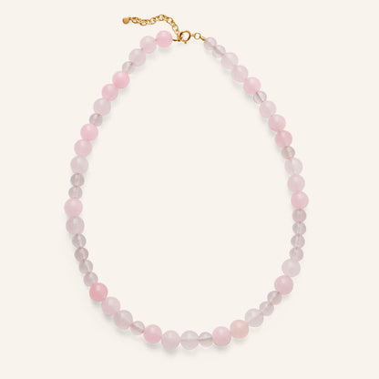 Blush Rose Quartz Necklace in Recycled Silver