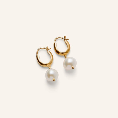 Elegant Pearl Blossom Earrings in Silver