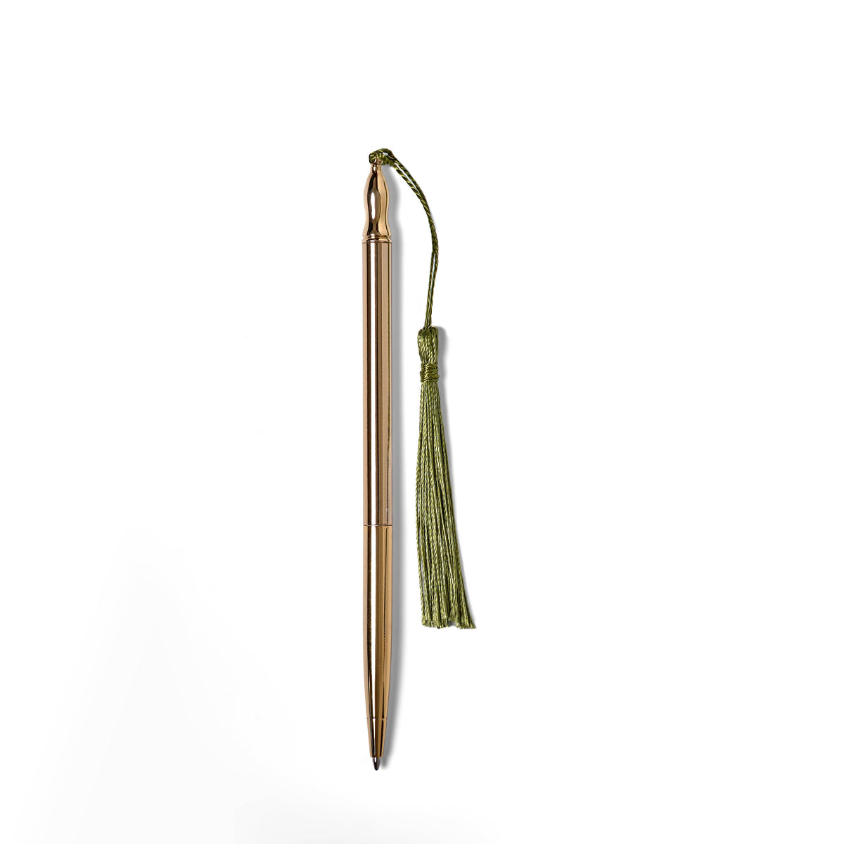 24k Gold Plated Ballpoint Pen with Green Tassel