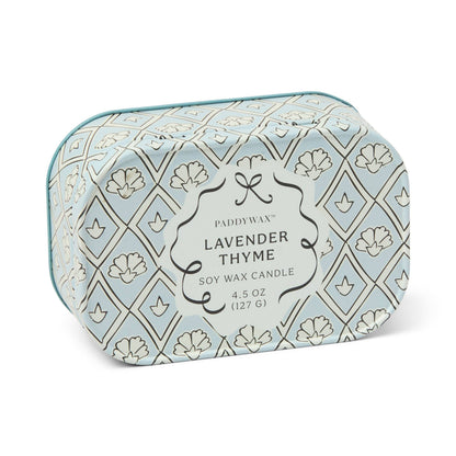 Cherie 4.5oz Printed Tin Candle - Lavender &amp; Thyme