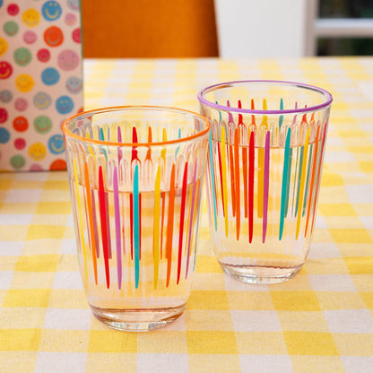 Colourful Striped Glass Carafe - 25cm