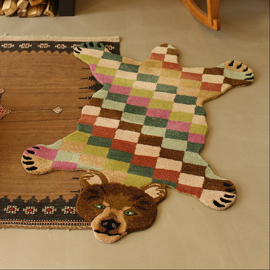 Large Archie Check Bear Rug