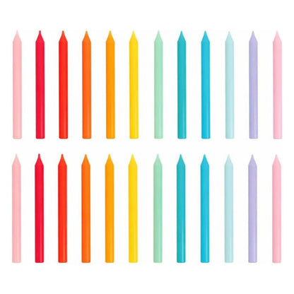 Rainbow Birthday Candles - 24 Pack