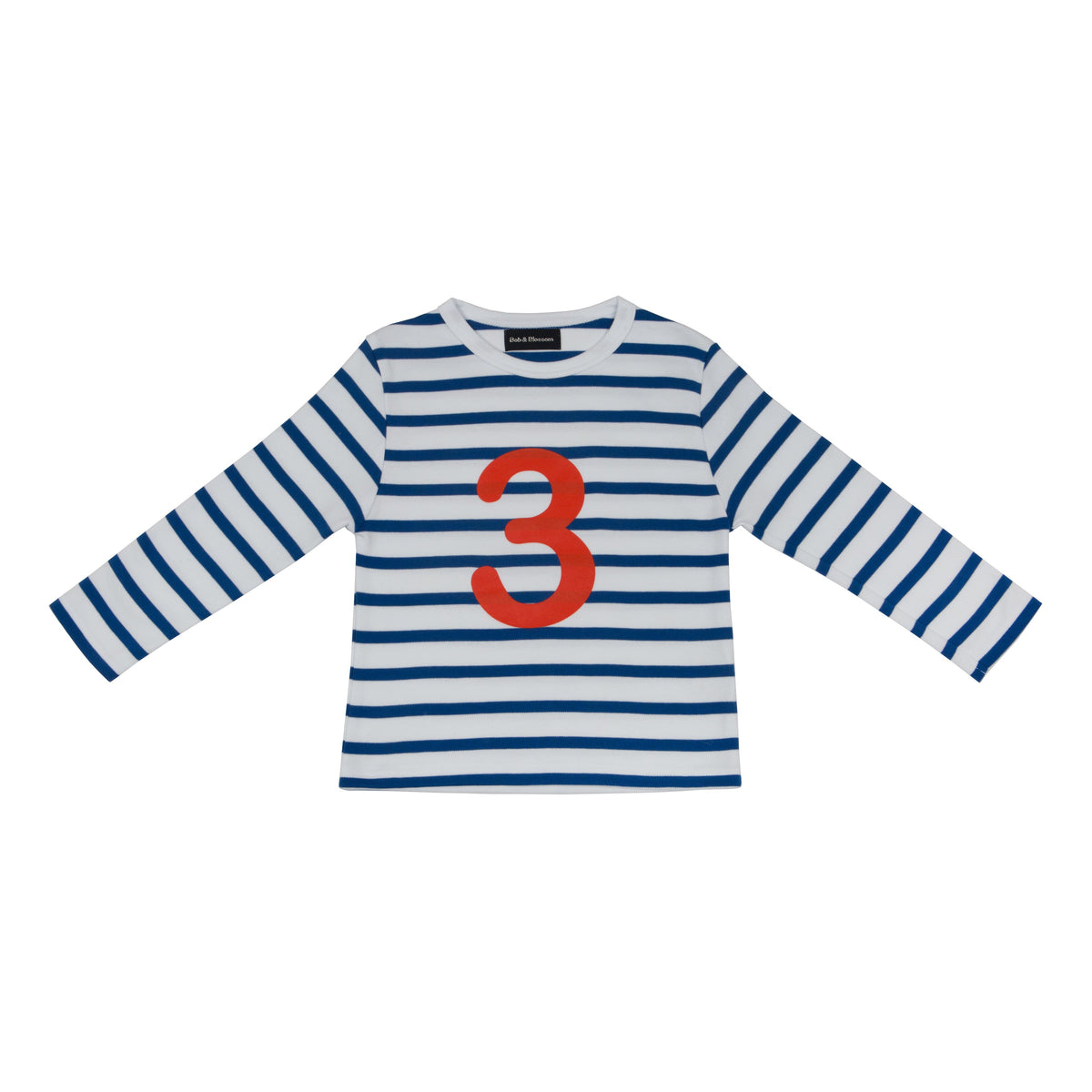 French Blue Breton Striped Number 3 T-Shirt