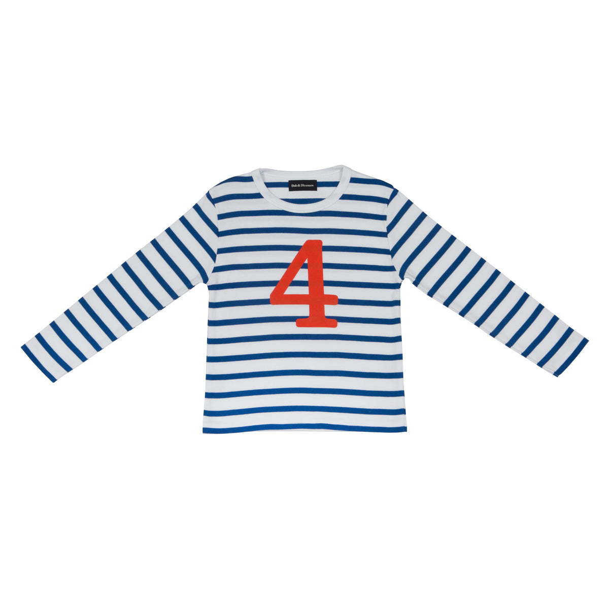 French Blue Breton Striped Number 4 T-Shirt