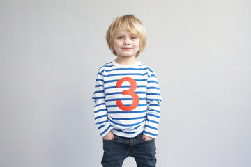 French Blue Breton Striped Number 3 T-Shirt