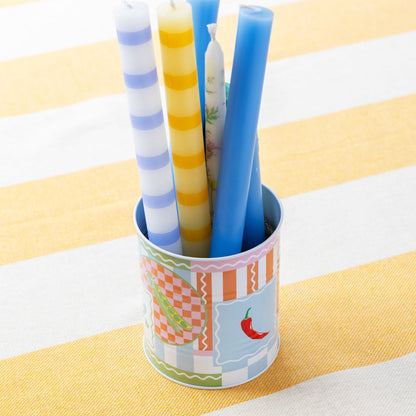 Yellow Stripe Dinner Candle - 28cm