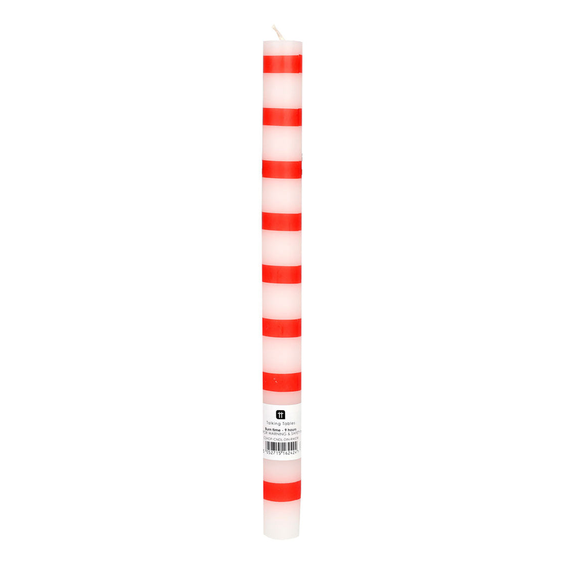 Red &amp; White Stripe Dinner Candle