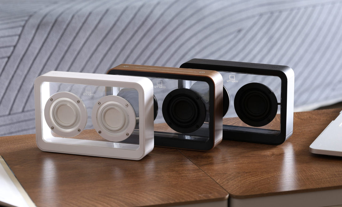 Mage See-Through Bluetooth Speaker in Walnut or White