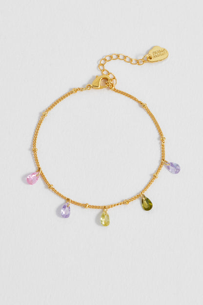 Pastel CZ Pear Drop Bracelet