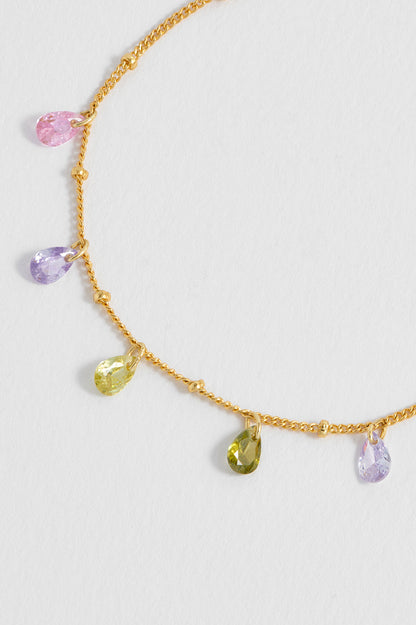 Pastel CZ Pear Drop Bracelet