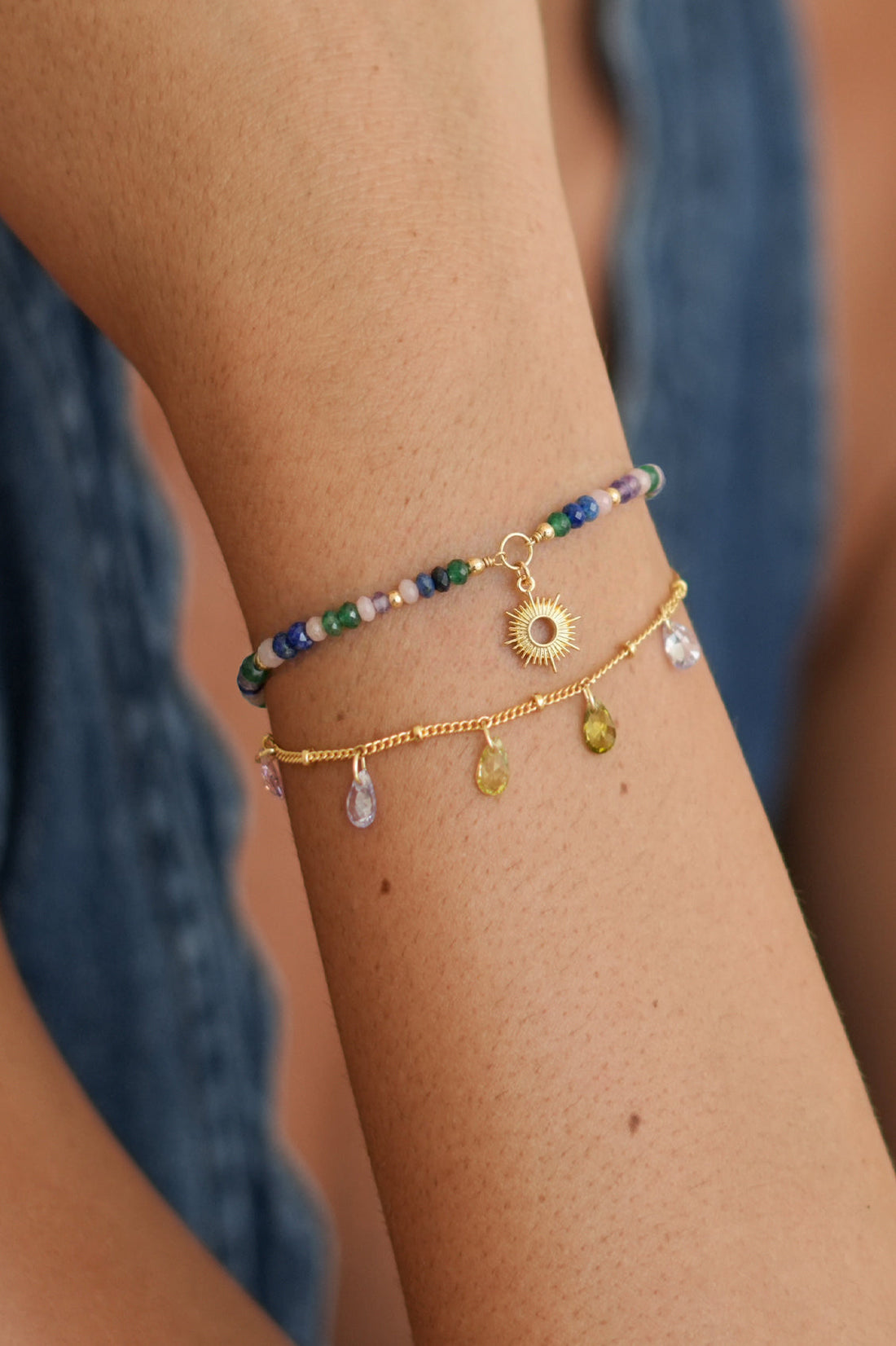 Pastel CZ Pear Drop Bracelet