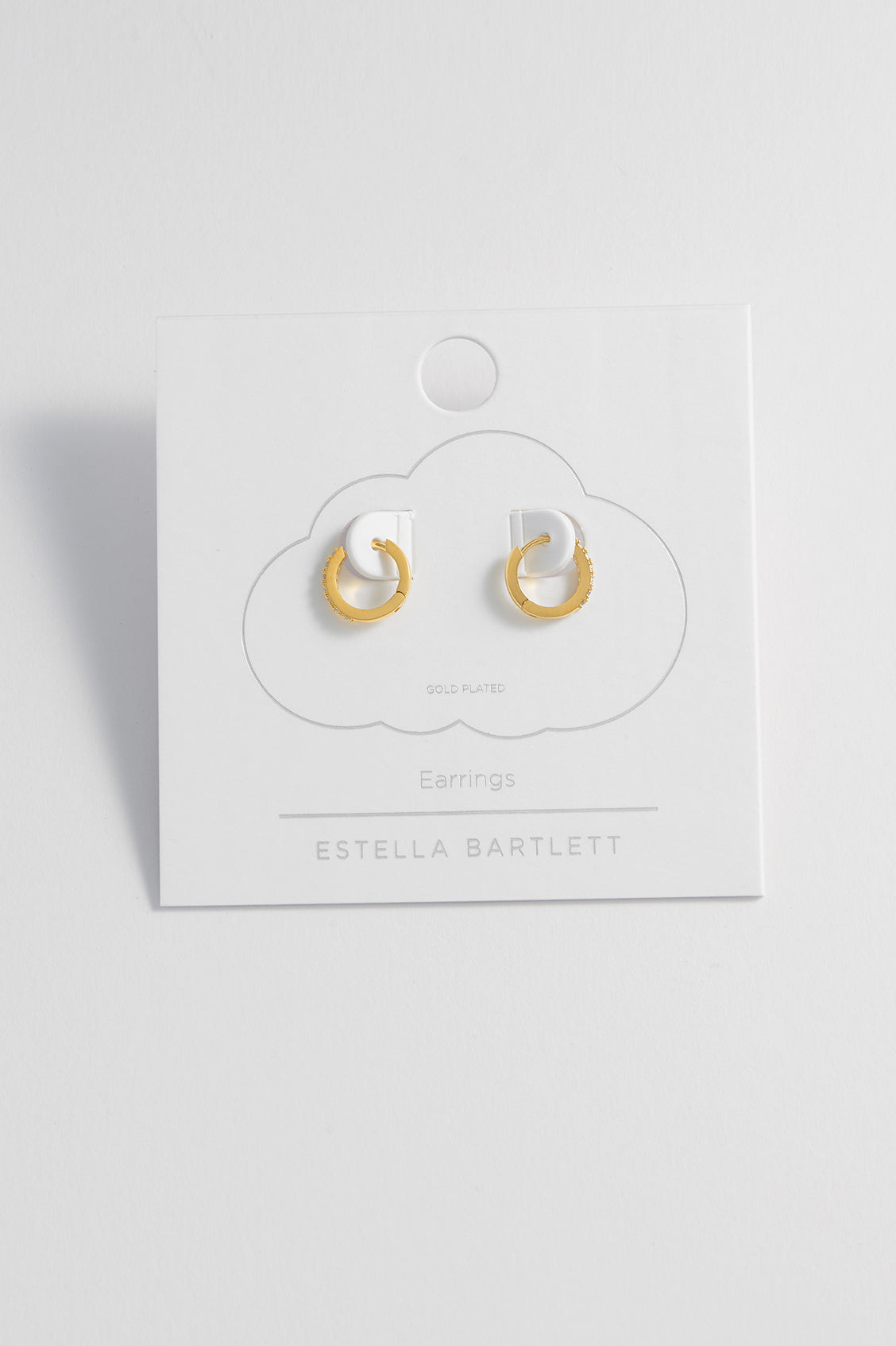 Hoop Earrings with White CZ in Silver and Gold