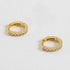 Hoop Earrings with White CZ in Silver and Gold