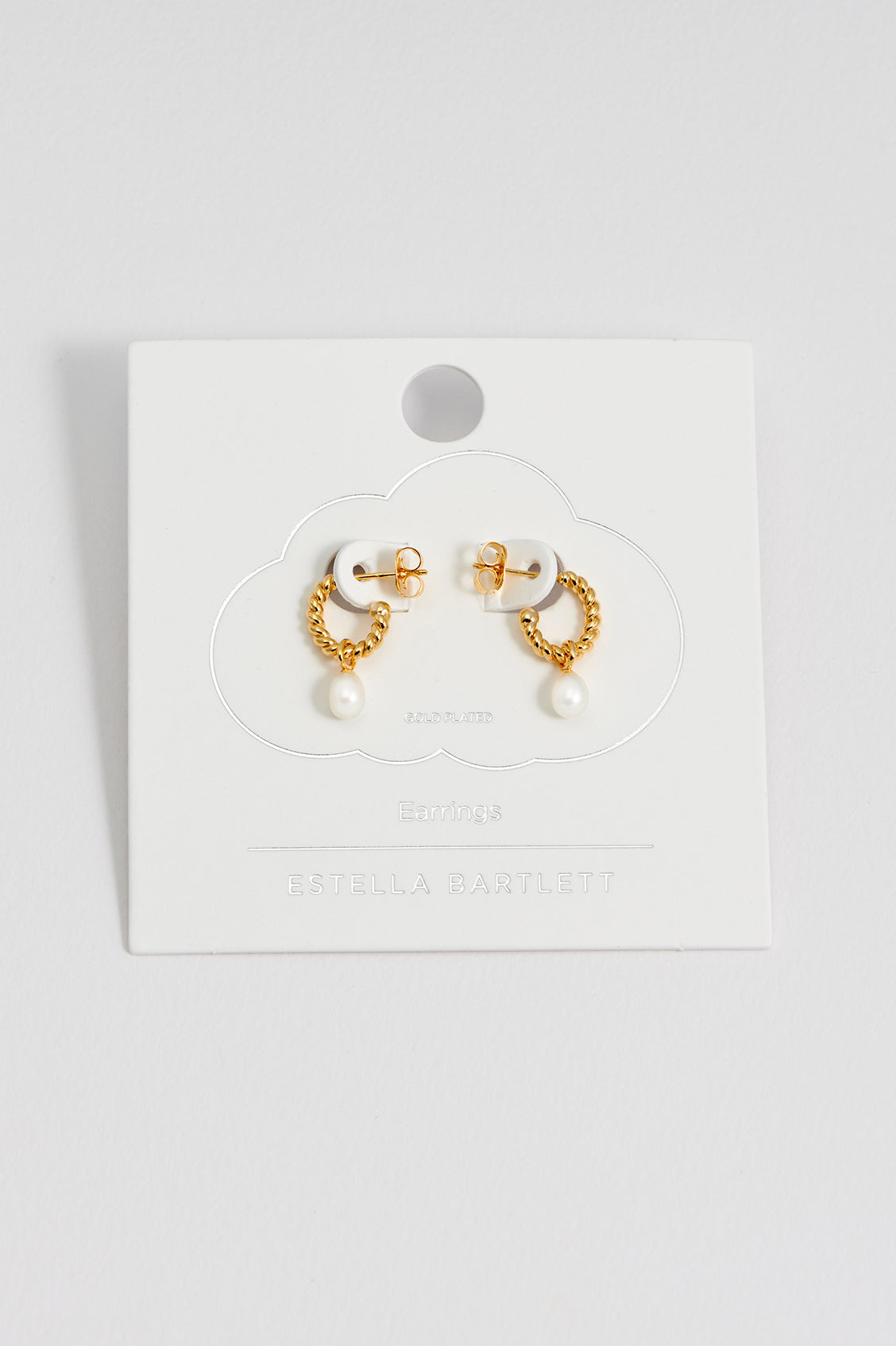 Twisted Hoop Earrings with Pearl Drops