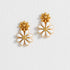 White Enamel Double Flower Stud Earrings