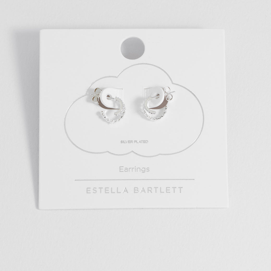 Heart and CZ Double Illusion Huggie Hoops
