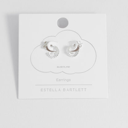 Heart and CZ Double Illusion Huggie Hoops