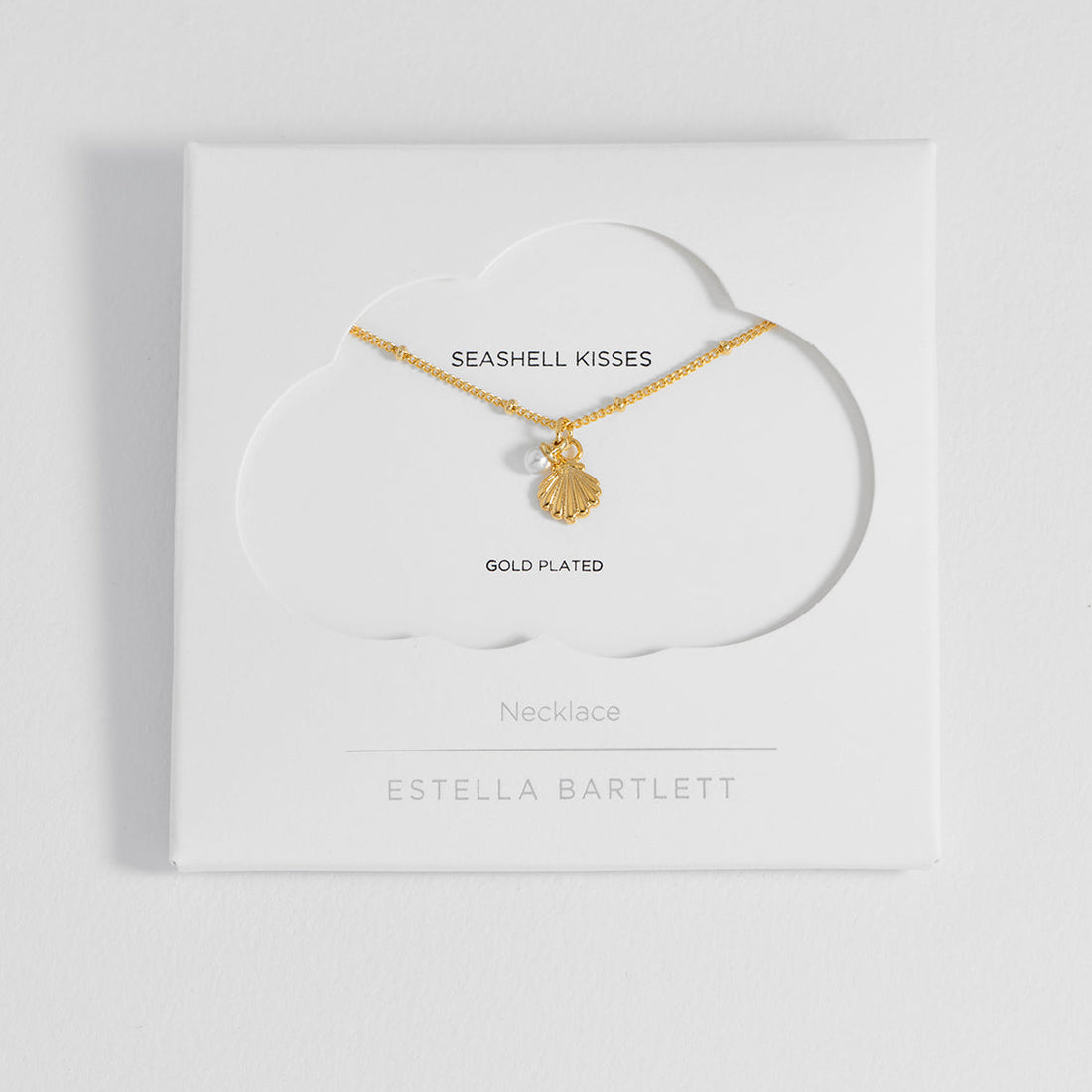 Gold-Plated Seashell and Pearl Necklace
