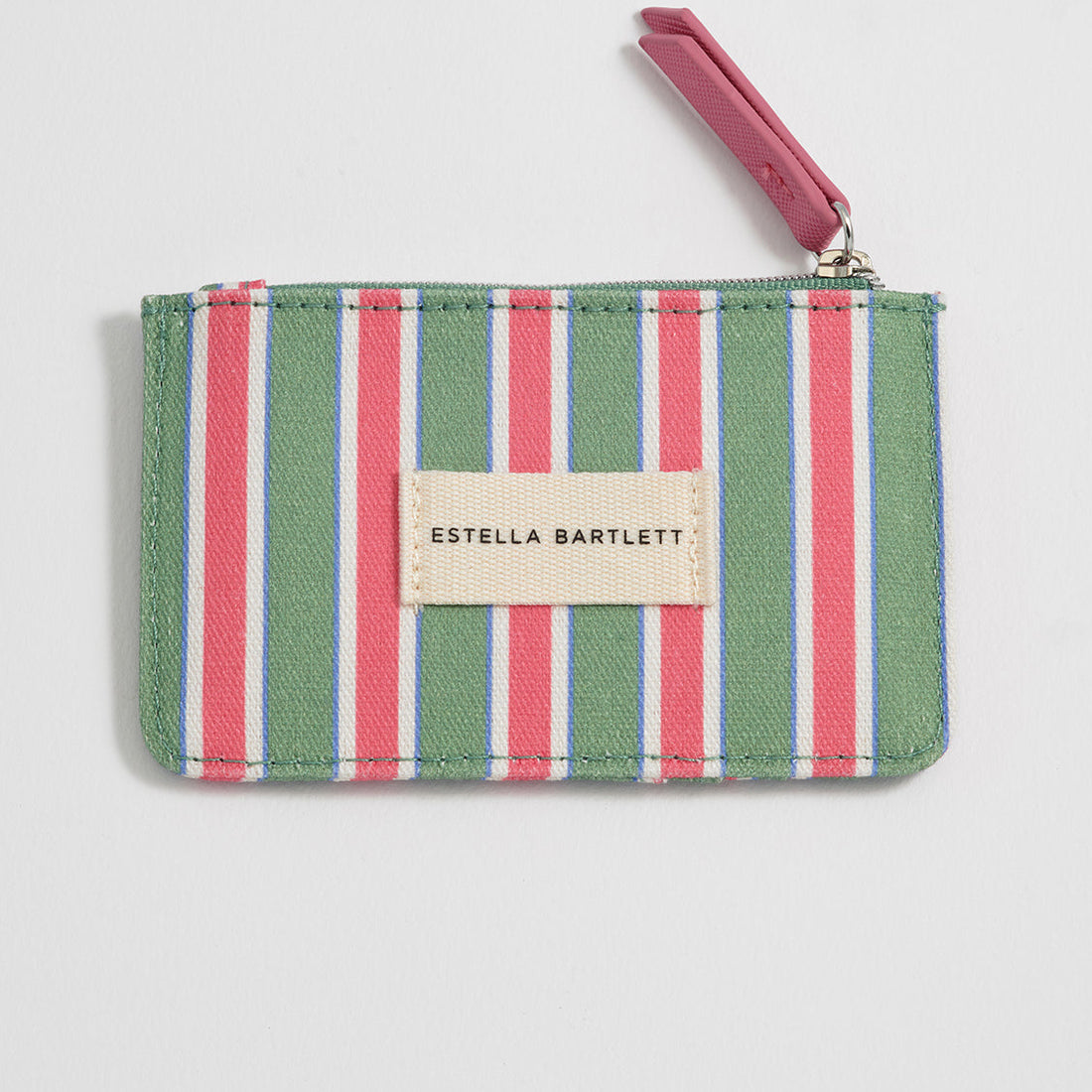 Green Stripe Card Purse with Coin Section
