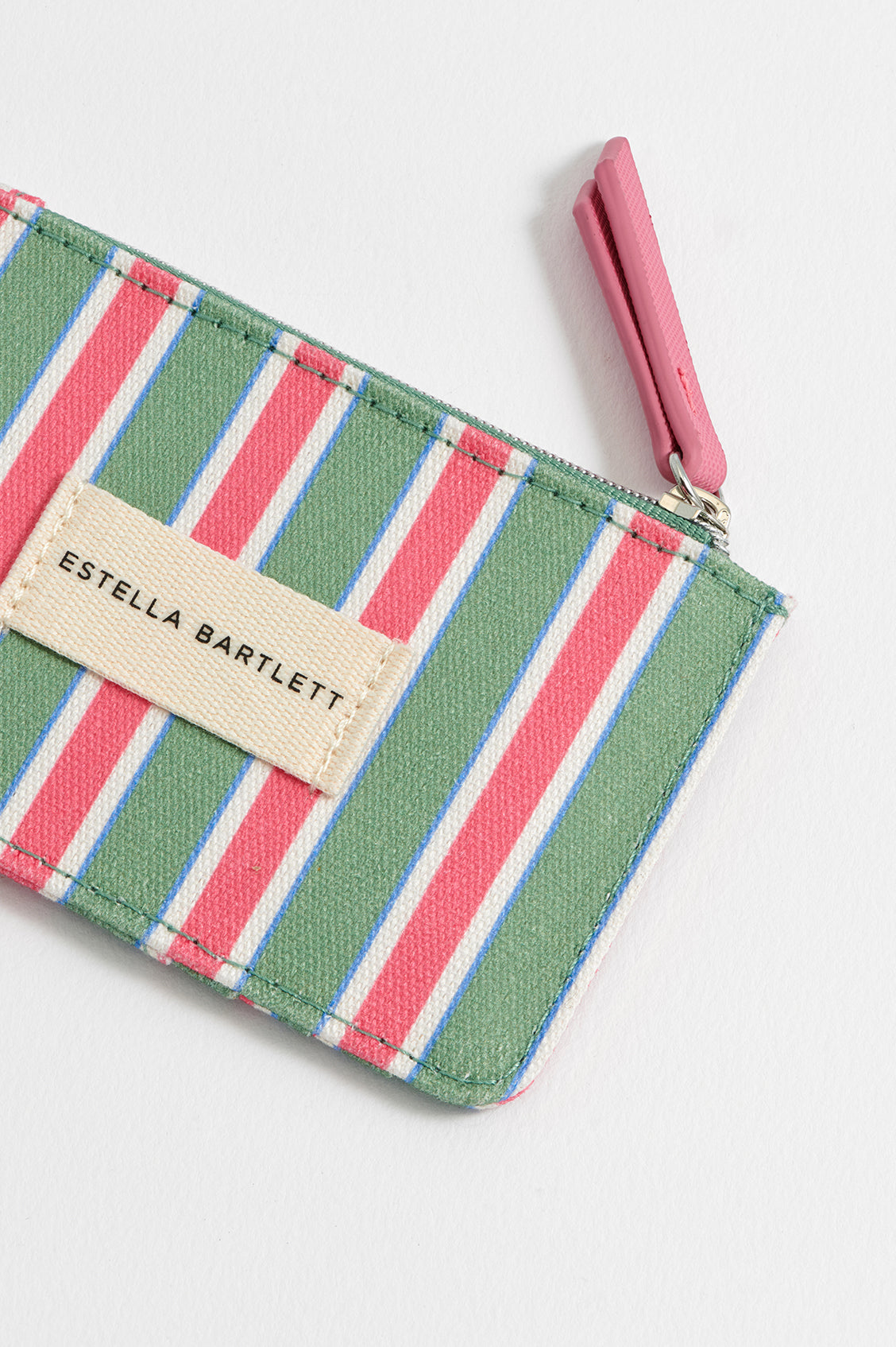 Green Stripe Card Purse with Coin Section