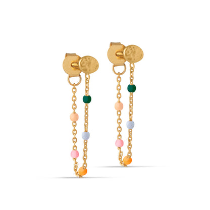 Lola Earrings - Dreamy Coloured Enamel Chain
