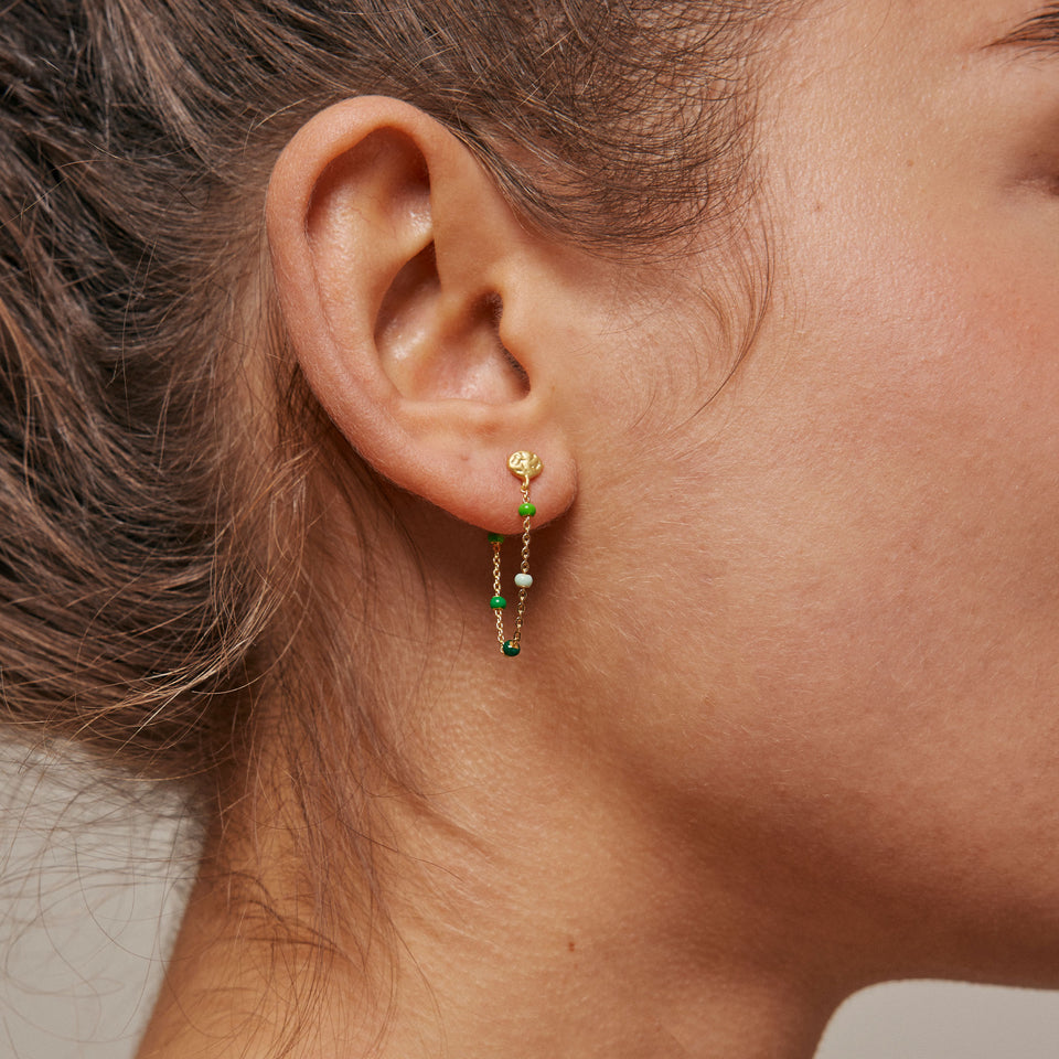 Lola Earrings - Colourful Enamel Chain Design