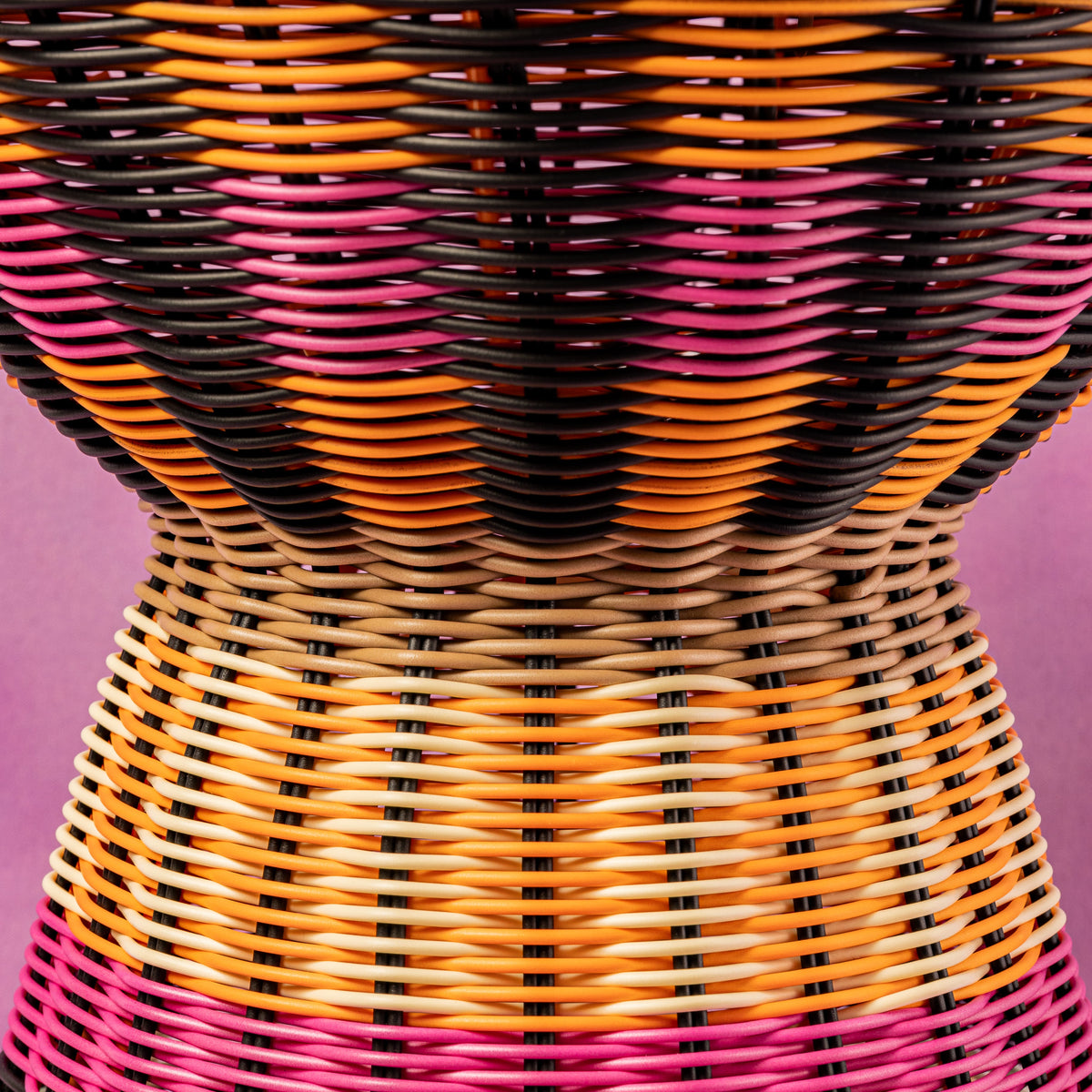 Woven Table in Pink, Orange and Black