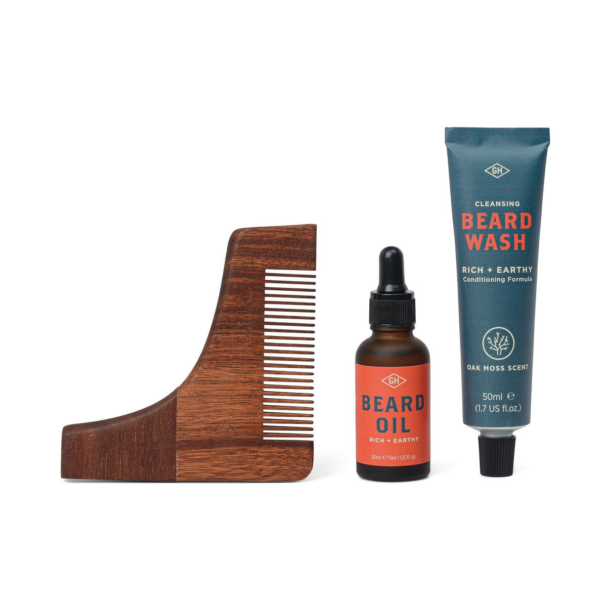 Beard Survival Kit with Oak Moss Wash and Oil