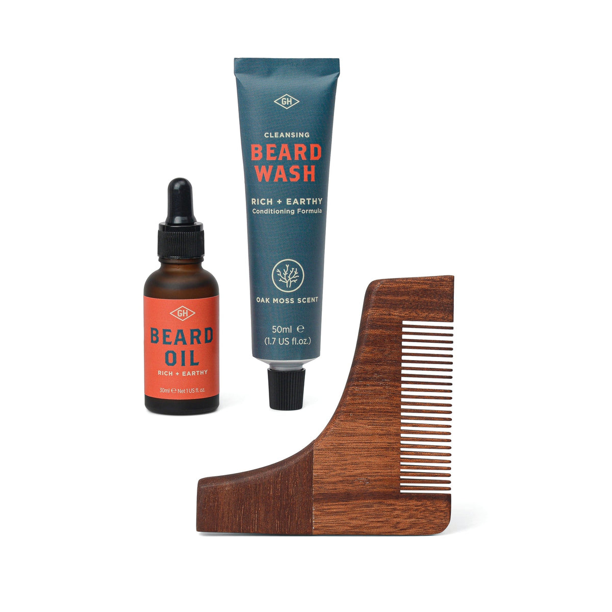Beard Survival Kit with Oak Moss Wash and Oil