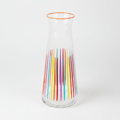 Colourful Striped Glass Carafe - 25cm