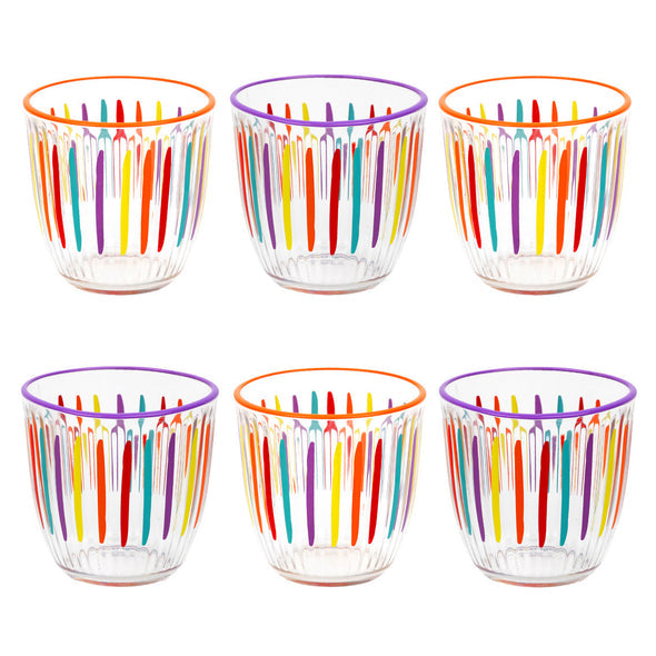 Colourful Striped Glass Carafe - 25cm