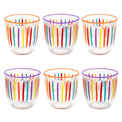 Colourful Striped Glass Carafe - 25cm