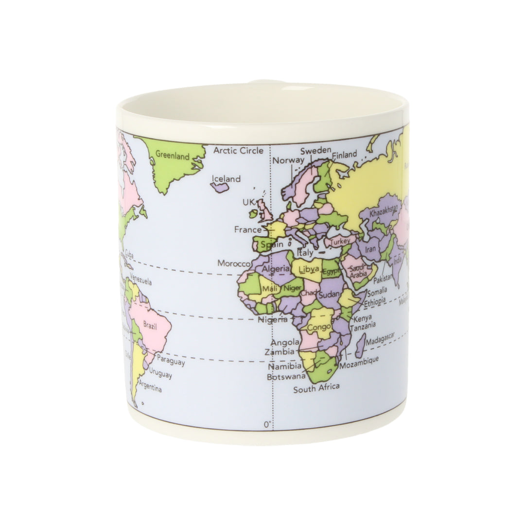 World Map Bone China Mug