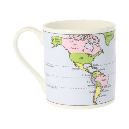 World Map Bone China Mug