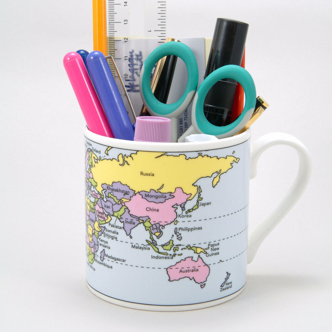 World Map Bone China Mug
