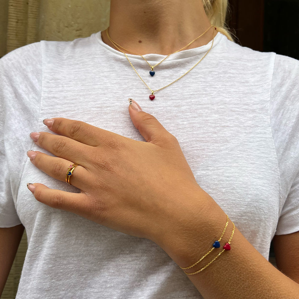 Amore Necklace with Heart Pendant in Bordeaux