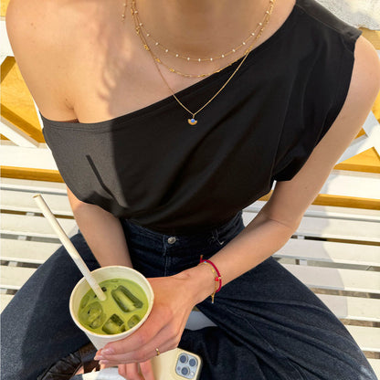 Soleil Necklace in Cornflower Enamel