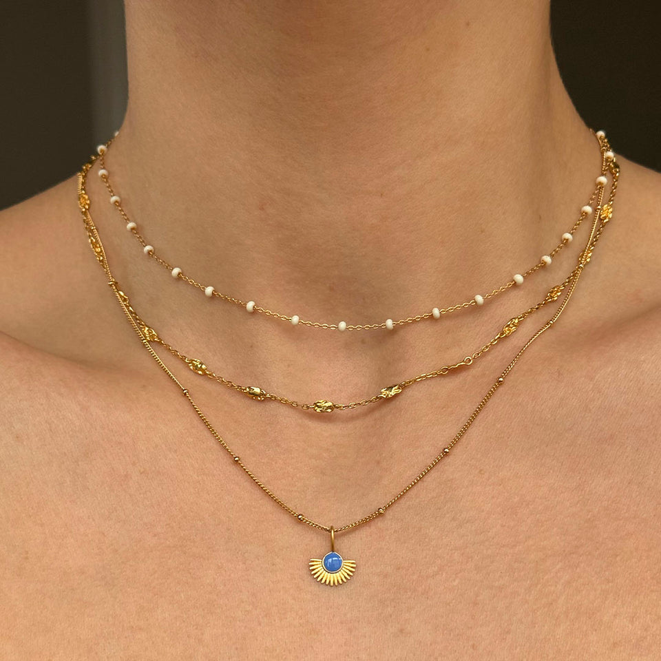 Soleil Necklace in Cornflower Enamel