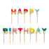 Rainbow Happy Birthday Candles with Gold Detail
