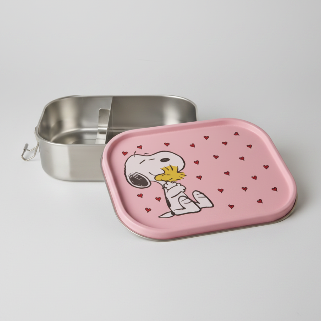 Snoopy Large Pink Stainless Steel Lunch Box 