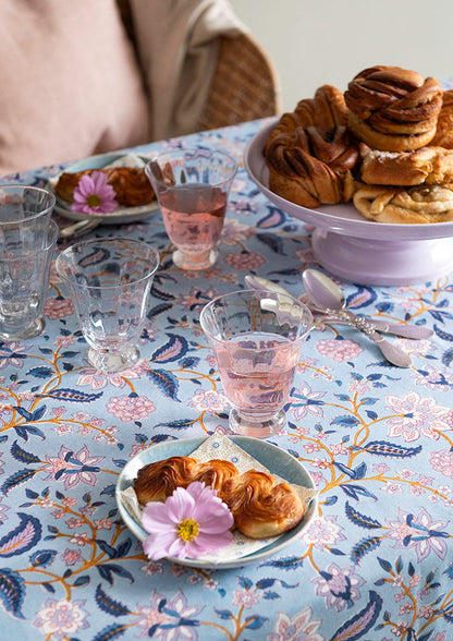 Divya Riviera Tablecloth 150x250cm - Blue Cotton
