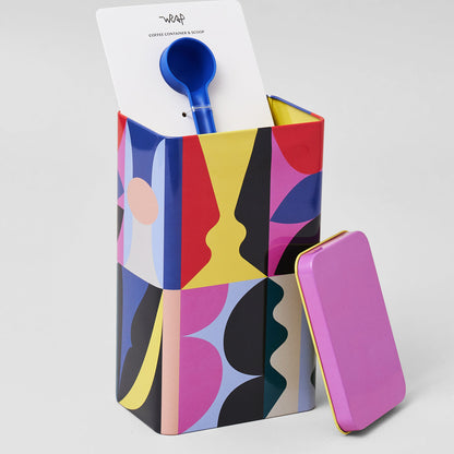 Aroma Coffee Tin with Cobalt Blue Scoop