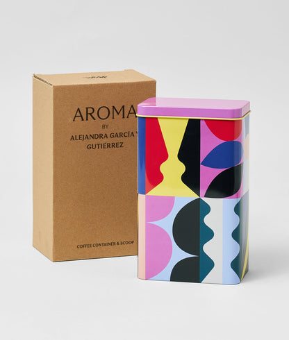 Aroma Coffee Tin with Cobalt Blue Scoop